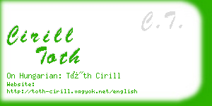 cirill toth business card